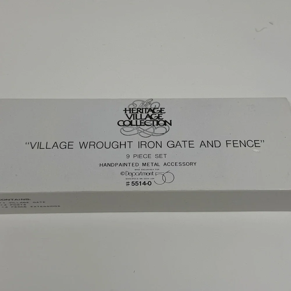 The Heritage Village Collection Village Wrought Iron Gate and Fence 9 Piece Set